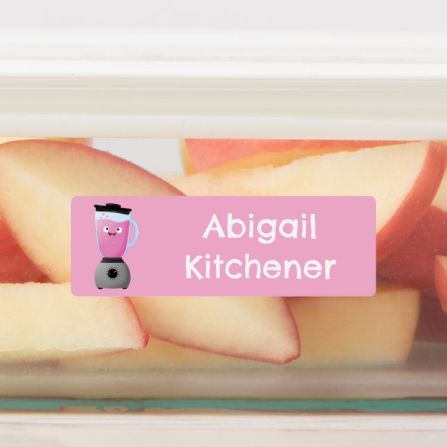 Fun blender kitchen appliance cartoon personalized labels (Affixed)
