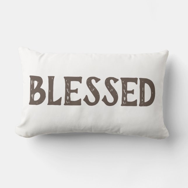 fun BLESSED typography | Lumbar Pillow (Front)
