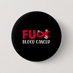 Fun Blood Cancer Awareness Cancer Red Ribbon Tee  Button