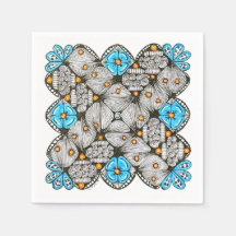 Fun Blue and Orange Geometric Doodle