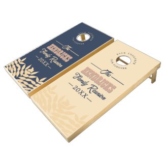 Fun, Blue and Pastel Family Reunion Cornhole Set