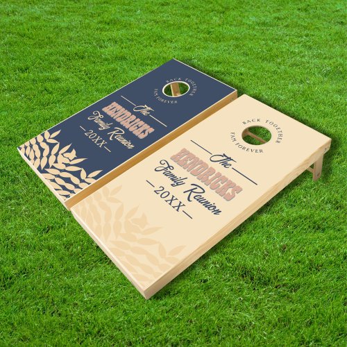 Fun, Blue and Pastel Family Reunion Cornhole Set