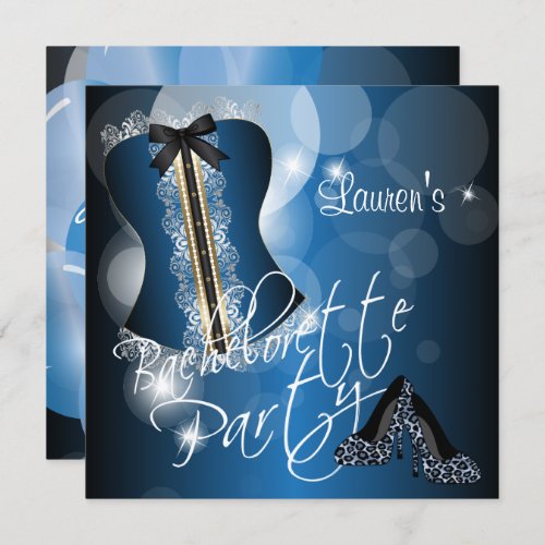 Fun Blue Bachelorette Party Invitation