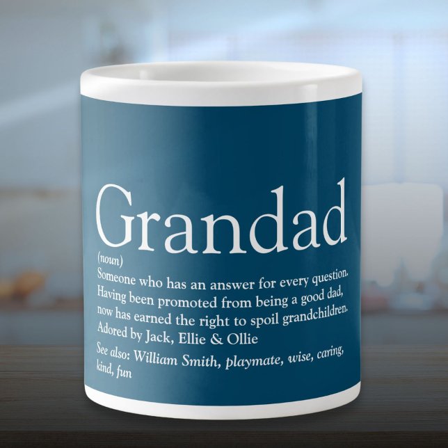 Fun Blue Best Ever Grandpa Grandad Definition Giant Coffee Mug (Fun Blue Best Ever Grandpa Grandad Definition Giant Coffee Mug)