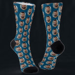 Fun Blue Boyfriend Photo for Girlfriend  Socks<br><div class="desc">These fun medium blue boyfriend photo (for girlfriend) socks feature your own photo in trendy offset pattern and are a cute way for your girlfriend or wife to remember you as she pulls on her socks! This is a great Christmas or birthday gift and your girlfriend or wife will love...</div>