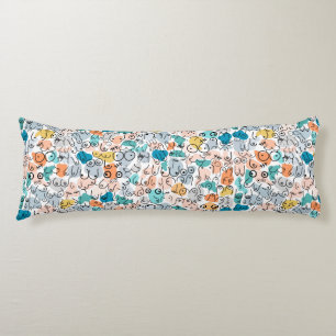 fun blue breast pattern body pillow
