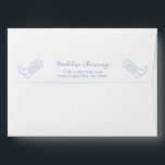 Fun Blue Cowboy Boot Return Address Bachelorette Envelope<br><div class="desc">Whimsical and fun return address envelopes featuring a simple cowboy boot outline drawing on the reverse and a wide striped liner. Perfect for a coastal cowgirl themed bachelorette or bridal shower party. Personalize your invitations with these charming,  custom designs.</div>