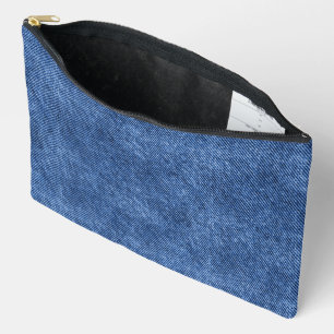 Fun Blue Denim Pattern Accessory Pouch