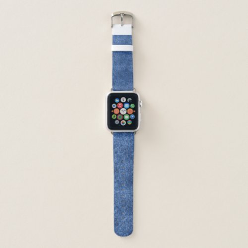 Fun Blue Denim Pattern Apple Watch Band
