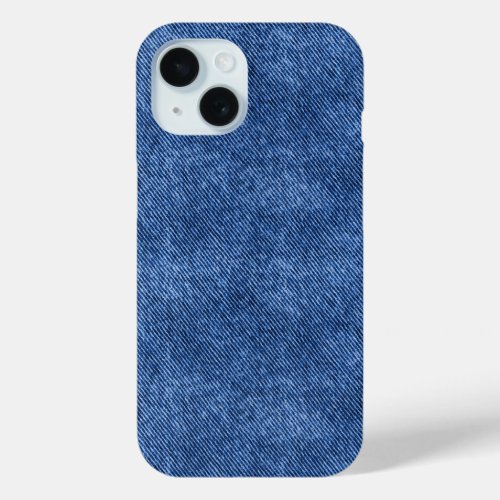 Fun Blue Denim Pattern iPhone 15 Case