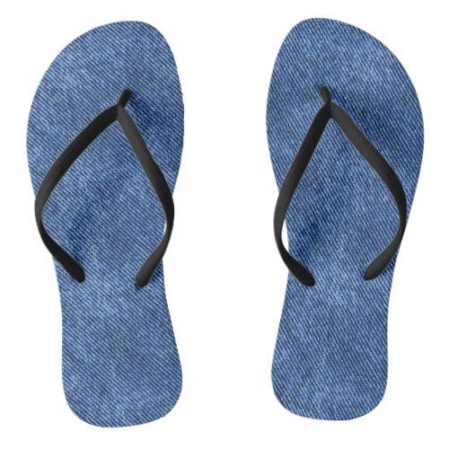 Fun Blue Denim Pattern Flip Flops