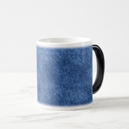 Fun Blue Denim Pattern Magic Mug