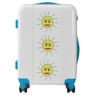 Cute Yellow Sun Face Design Suitcase Luggage
