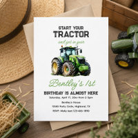 Fun Blue Farm Green Tractor 1st Birthday Party