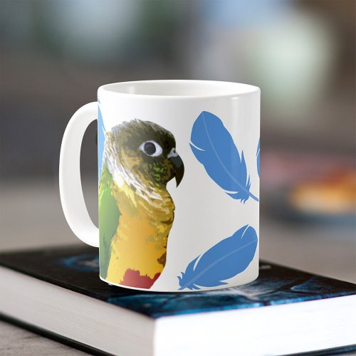 Fun Blue Feather Greencheek Conure Pet Bird Parrot Coffee Mug
