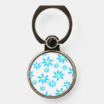 Fun Blue Floral Phone Ring Stand at Zazzle