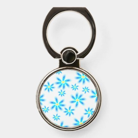 Fun Blue Floral Phone Ring Stand