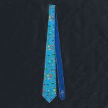 Fun Blue Hanukkah Pattern  Neck Tie<br><div class="desc">Fun Blue Hanukkah Pattern neck tie</div>