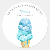 Fun Blue Ice Cream Baby Shower Favor