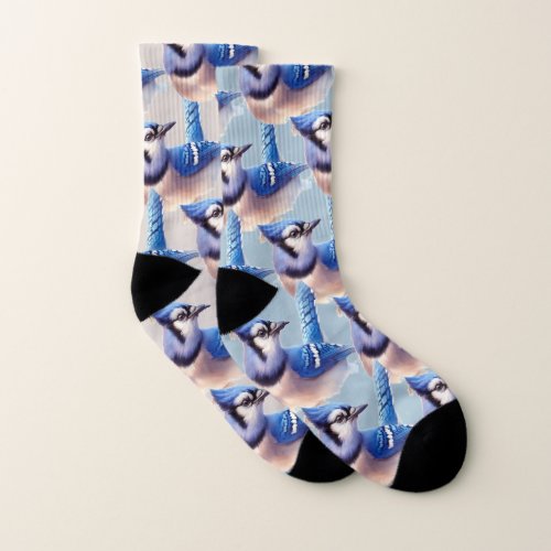 Fun Blue Jay Bird Wildlife Nature Animal  Socks