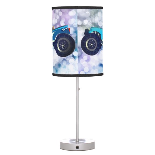 Fun Blue Monster Trucks 4x4 Table Lamp (Back)