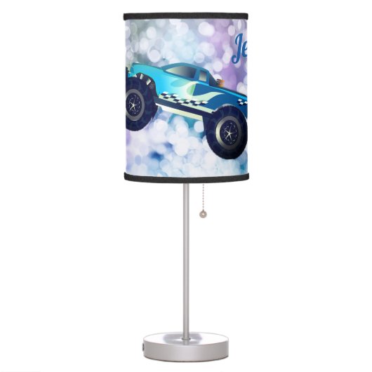 Fun Blue Monster Trucks 4x4 Table Lamp (Left)