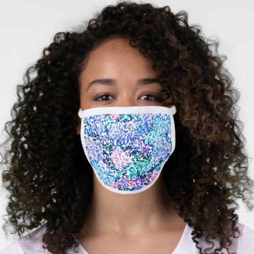 Fun Blue Pink Purple Turquoise Abstract Polka Dots Face Mask