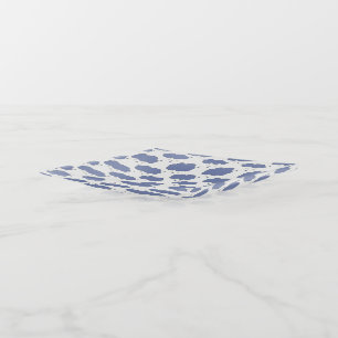 Fun Blue Rain Clouds Pattern Trinket Tray