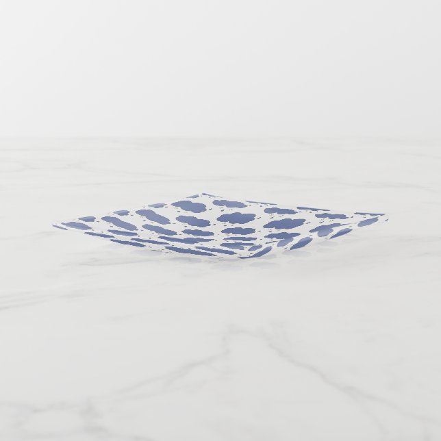 Fun Blue Rain Clouds Pattern  Trinket Tray (Angled)