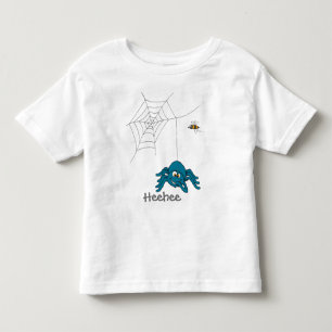 Fun blue spider and fly kids t-shirt