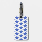 Fun Blue Stars Pattern Monogram Luggage Tag (Back Vertical)