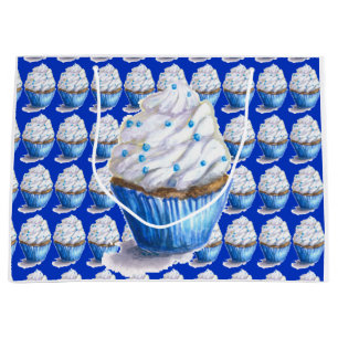 Fun Blue Velvet Cupcake Gift Bag