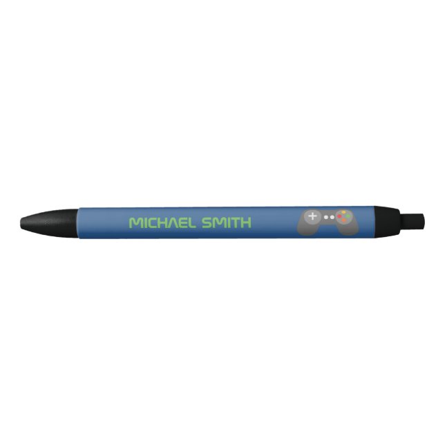 Fun Blue Video Game Themed Personalized Pen (Front)