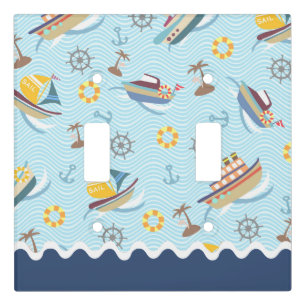 Fun Boat Blue Light Switch Cover