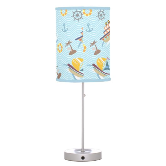 Fun Boat Blue  Table Lamp (Back)