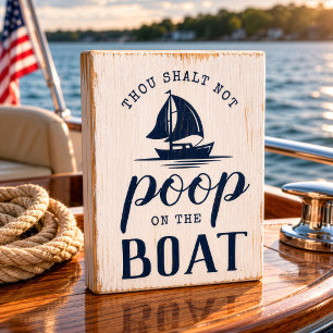Fun Boating Humor Rustic Modern Boat Gift Wooden Box Sign