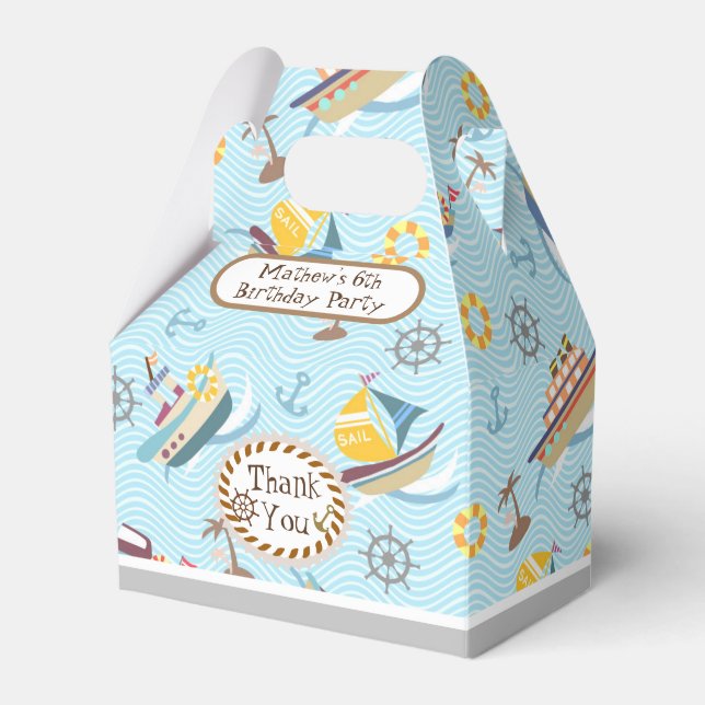 Fun Boats Blue Favor Box (Front Side)