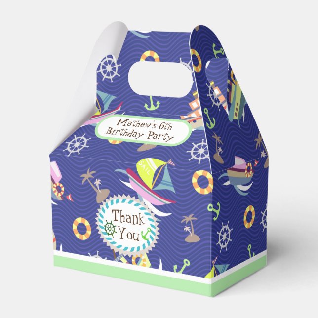Fun Boats Deep Blue Favor Box (Front Side)