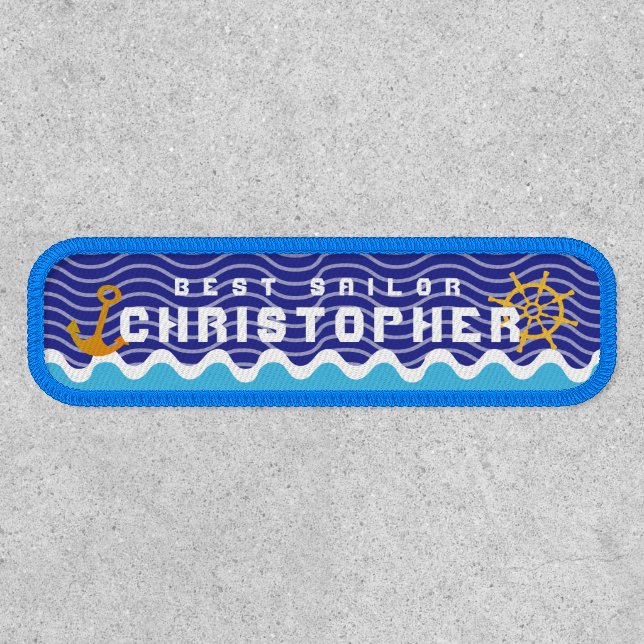Fun Boats Light Blue Navy Patch (Front)