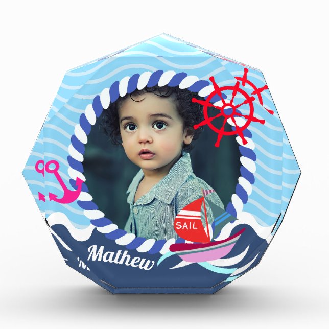 Fun Boats Photo Blue Navy Block (Front)