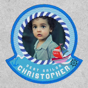 Fun Boats Photo Light Blue  Patch