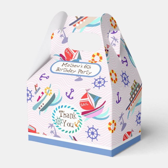 Fun Boats White Favor Box (Front Side)