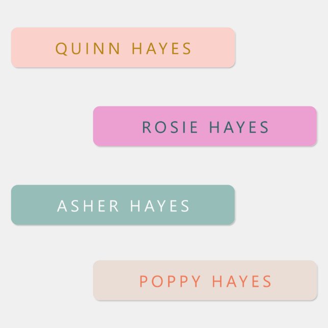 Fun Boho Colors Name Labels (Group)