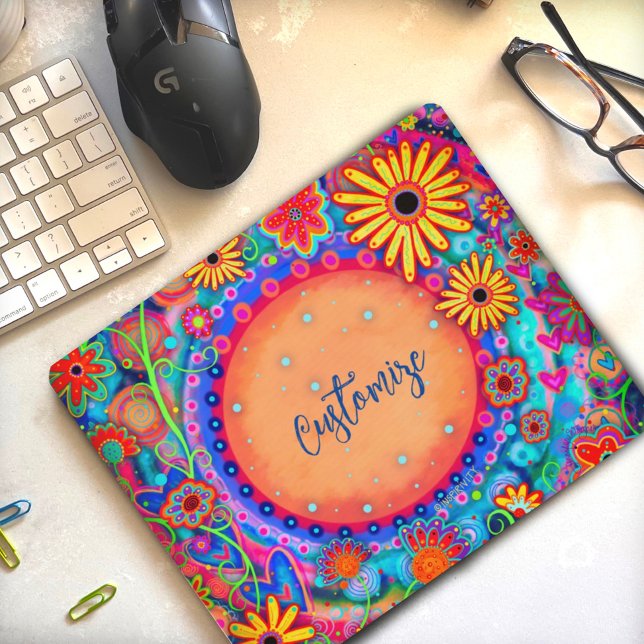 Fun Boho Floral Customizable Phone Inspirivity Mouse Pad (Creator Uploaded)