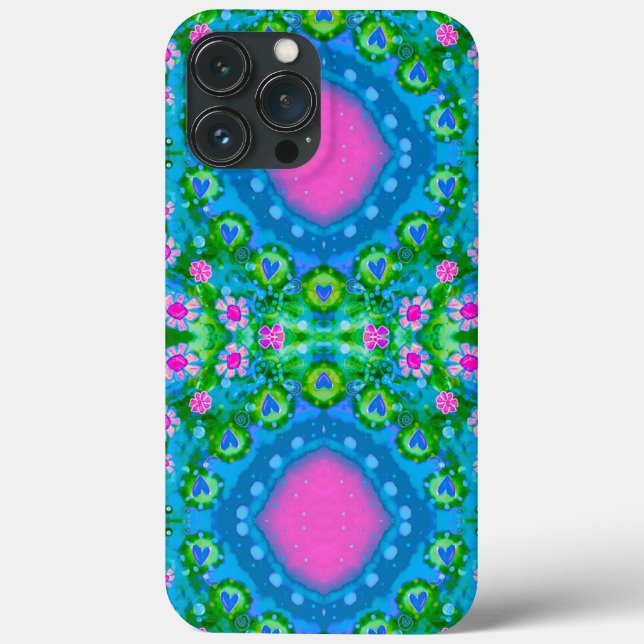 Fun BoHo Floral Pink Abstract Girly Modern Case-Mate iPhone Case (Back)