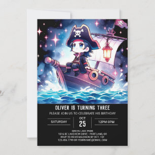 Fun Boho Pirate Birthday Invitation