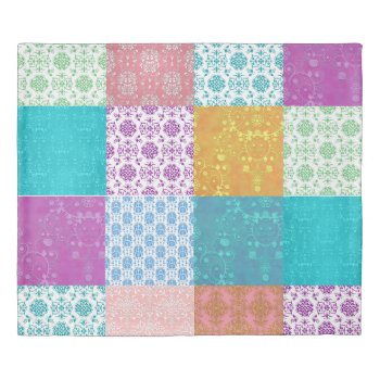 Fun Boho Swatches Of Colorful Damask Duvet Cover by MHDesignStudio at Zazzle