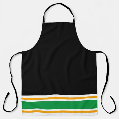 Fun Bold Black Bright Green Yellow Bottom Stripes Apron