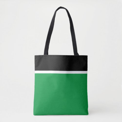 Fun Bold Black White Top Stripes On Kelly Green  Tote Bag