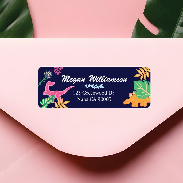 Fun, Bold & Colourful Dinosaur Jungle Leaves Label (Fun, Bold & Colourful Dinosaur Jungle Leaves Label)